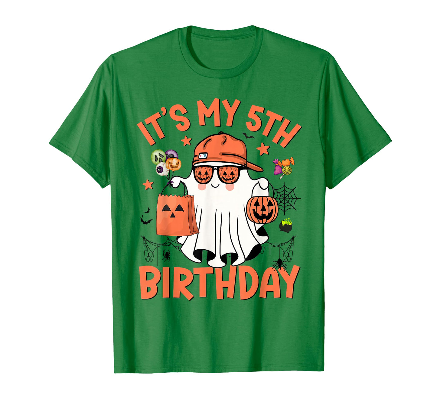 It's My 5th Birthday Funny Halloween Boo Ghost 5th Bday Boys T-Shirt