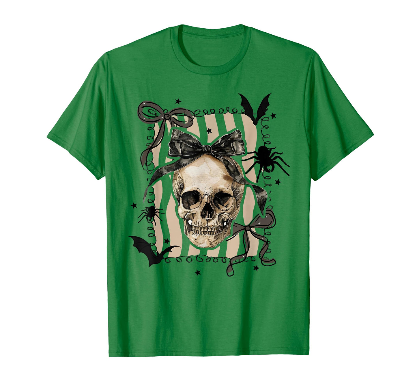 Coquette Bow Skull Spooky Season Halloween Trick Or Treat T-Shirt