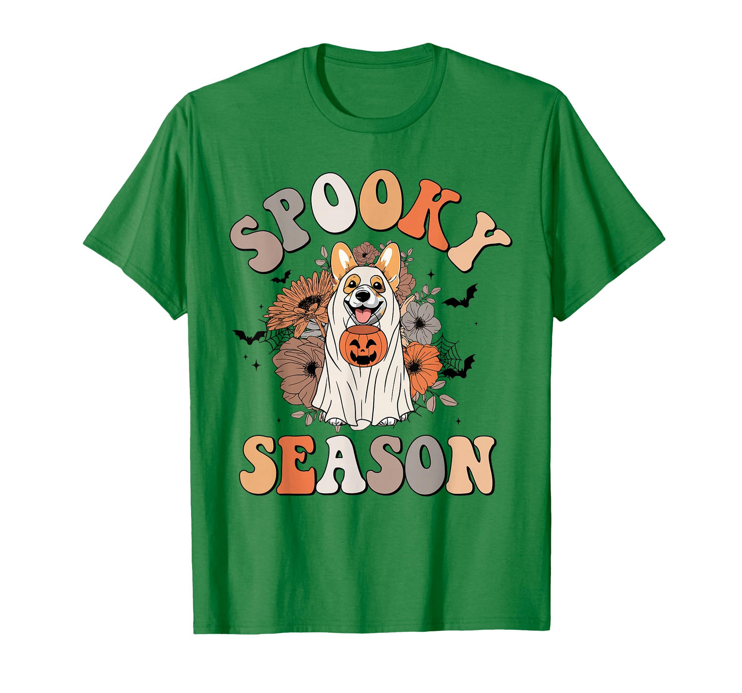 Funny Groovy Corgi Dogs Dressed As Ghost Boo Sheet Halloween T-Shirt