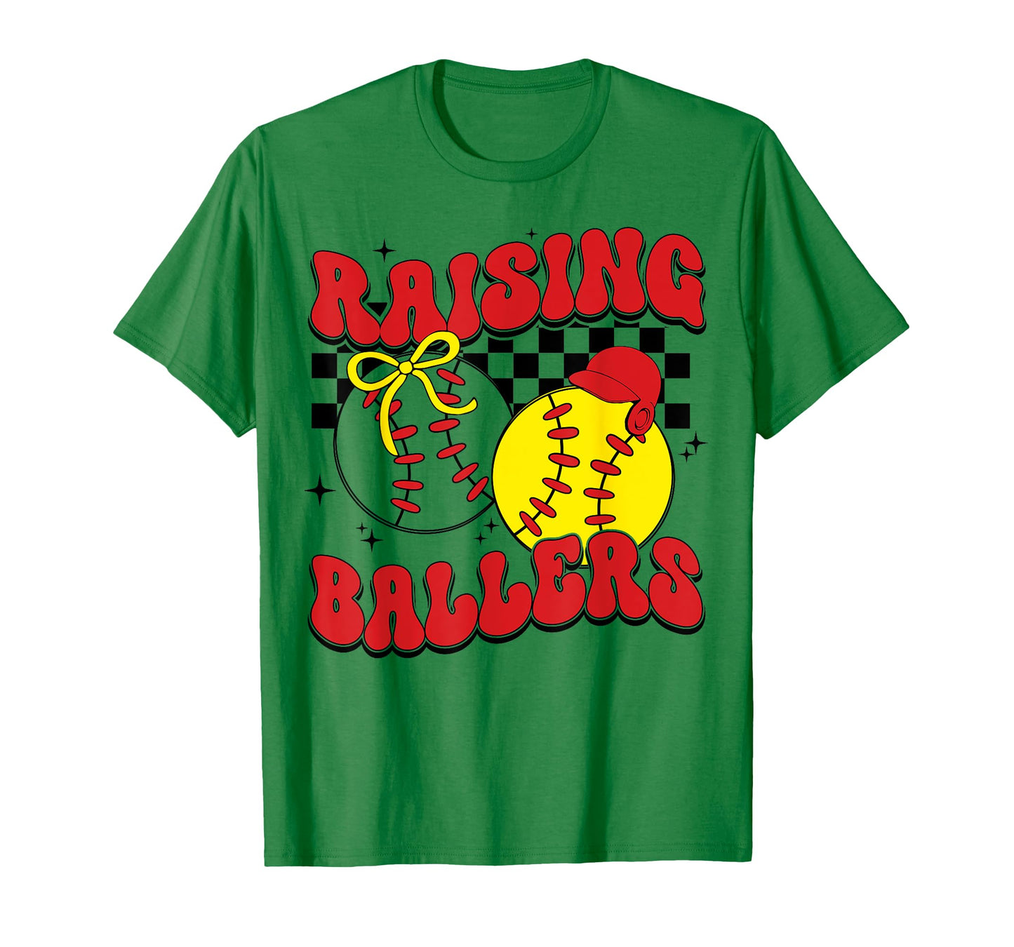 Busy Raising Ballers Softball and Baseball Leopard Print Mom T-Shirt