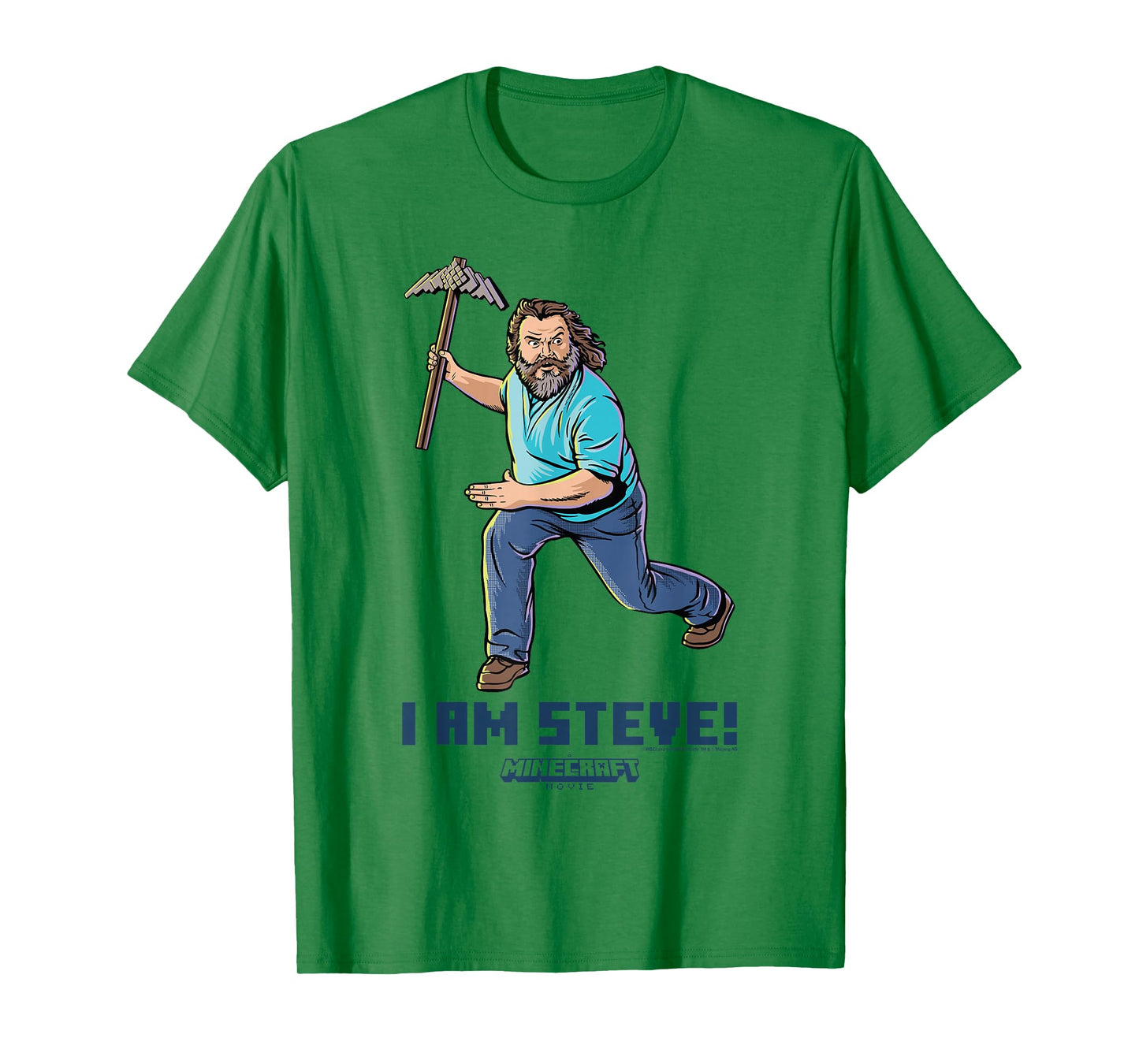 A Minecraft Movie I Am Steve Wielding Stone Pickaxe T-Shirt