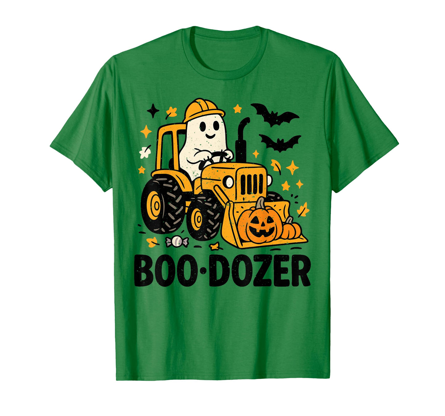 Funny Boo Dozer Ghost Bulldozer Boys Kids Toddlers Halloween T-Shirt