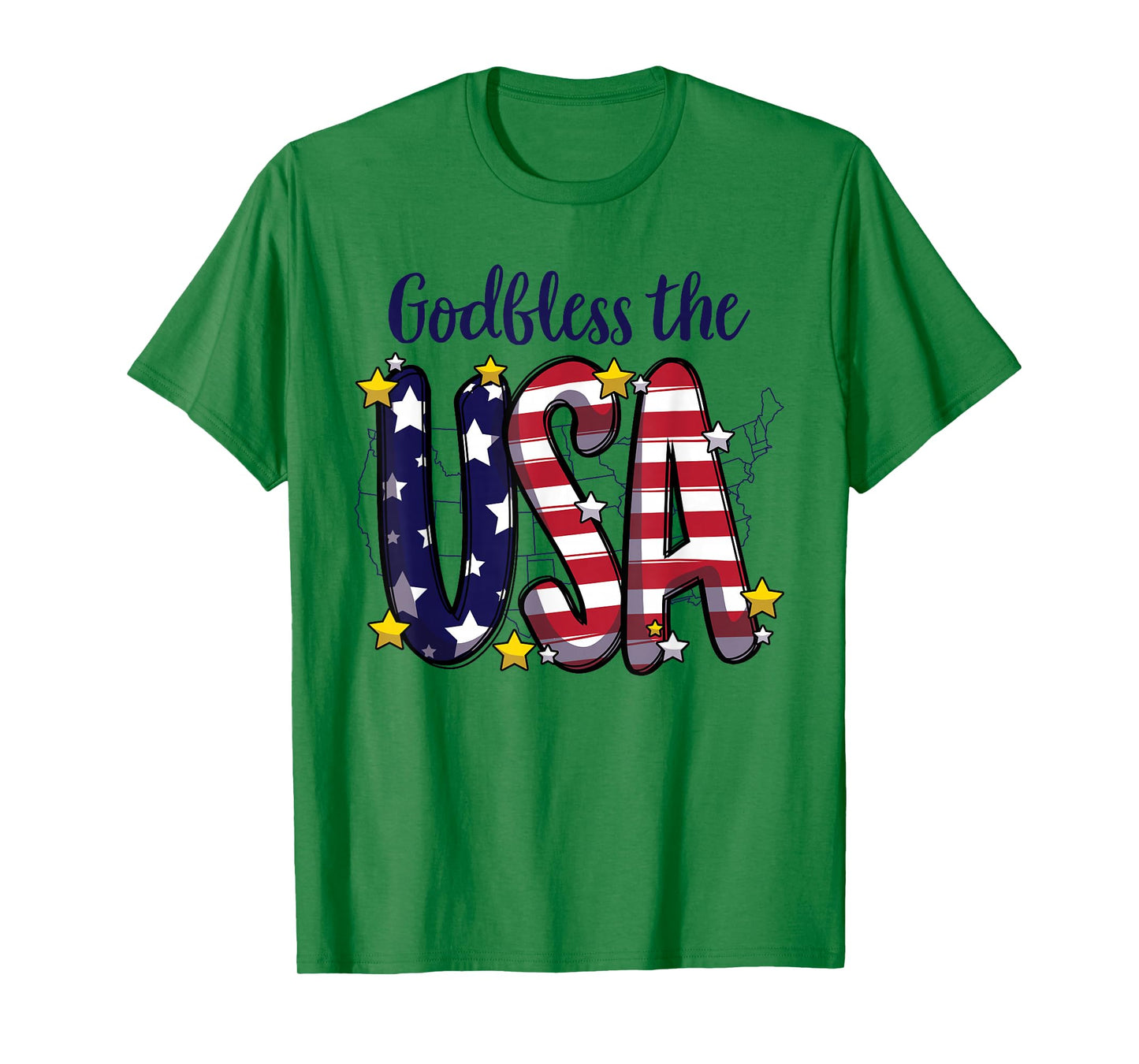God Bless the USA Patriotic American Flag 4th Of July T-Shirt
