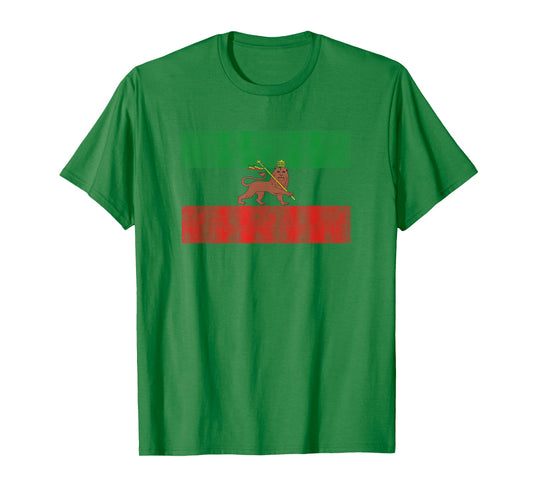 Rasta Rastafari Lion Ethiopia Flag Shirt Men Women Kids T-Shirt
