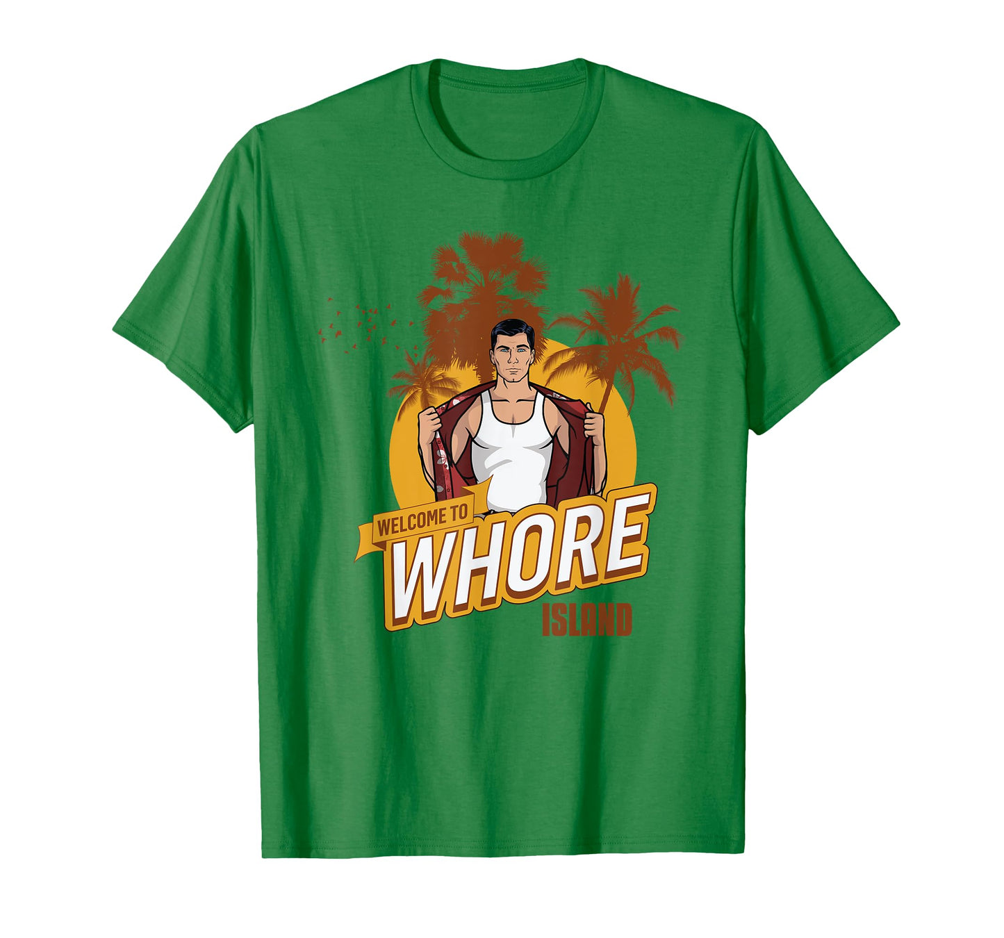 Archer Welcome to Whore Island Funny Cartoon T-Shirt