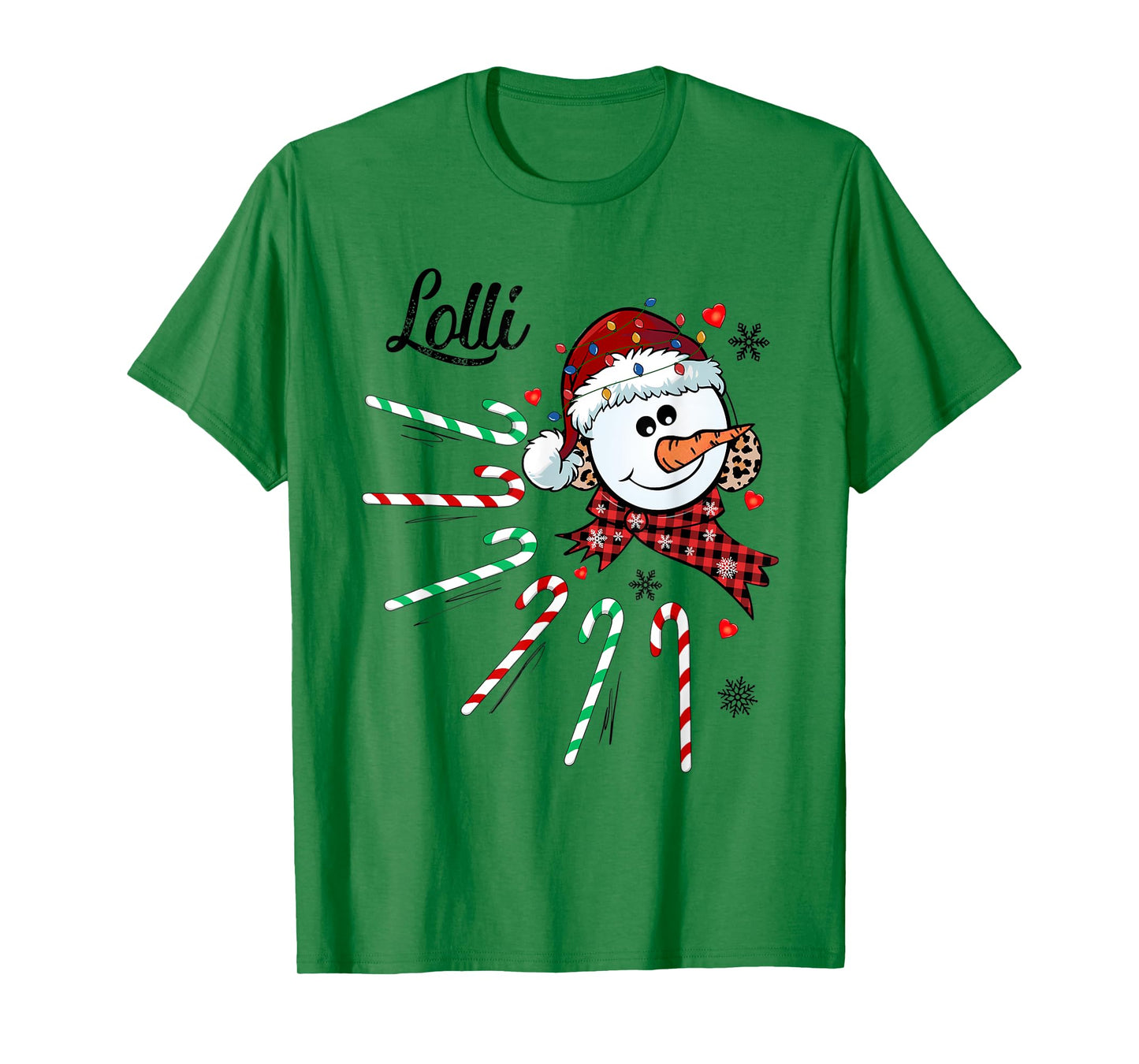 Lolli Snowman Candy Cane Christmas Xmas Funny T-Shirt