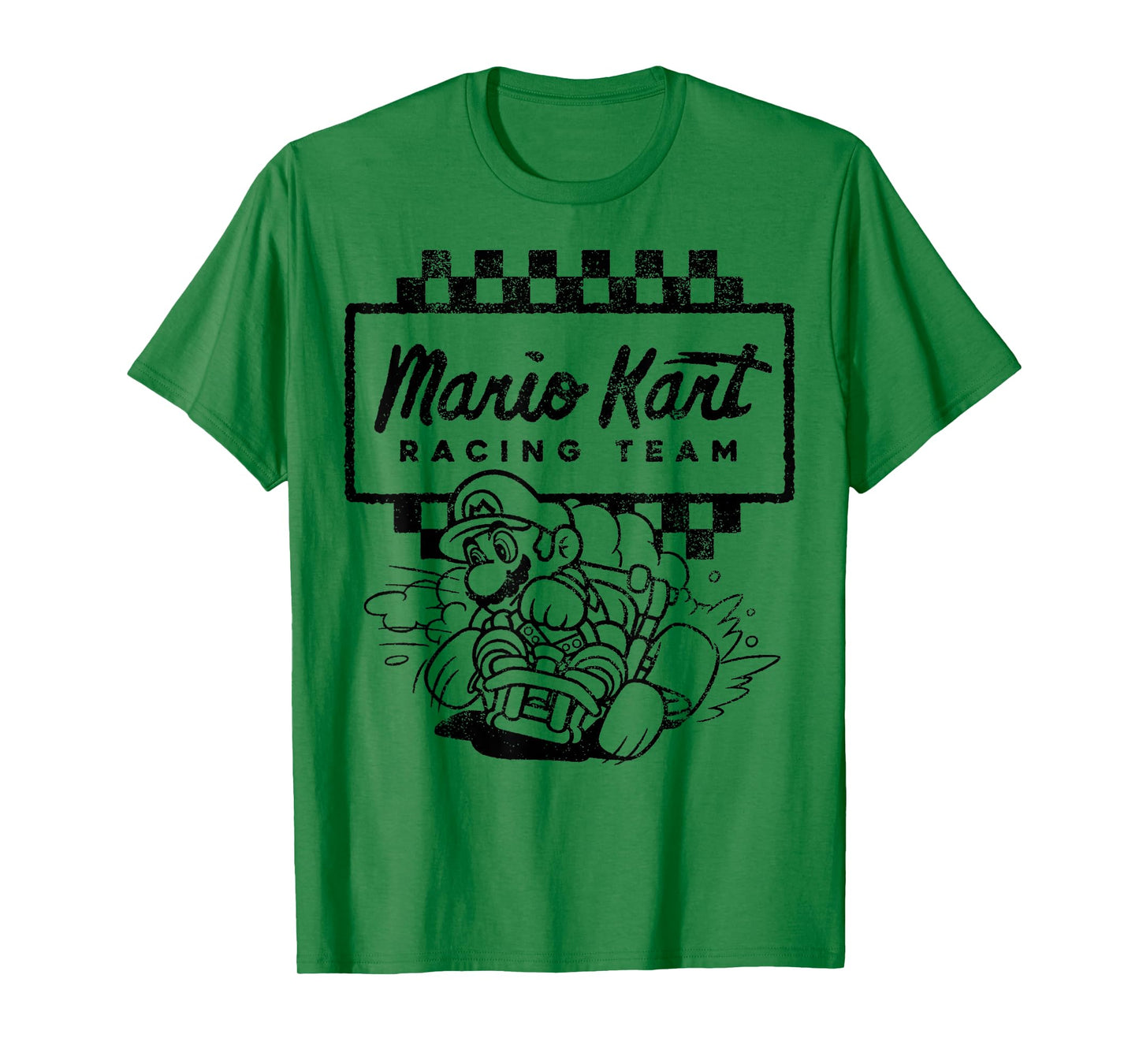 Mario Kart Racing Team Outlined Mario Drift Graphic T-Shirt T-Shirt