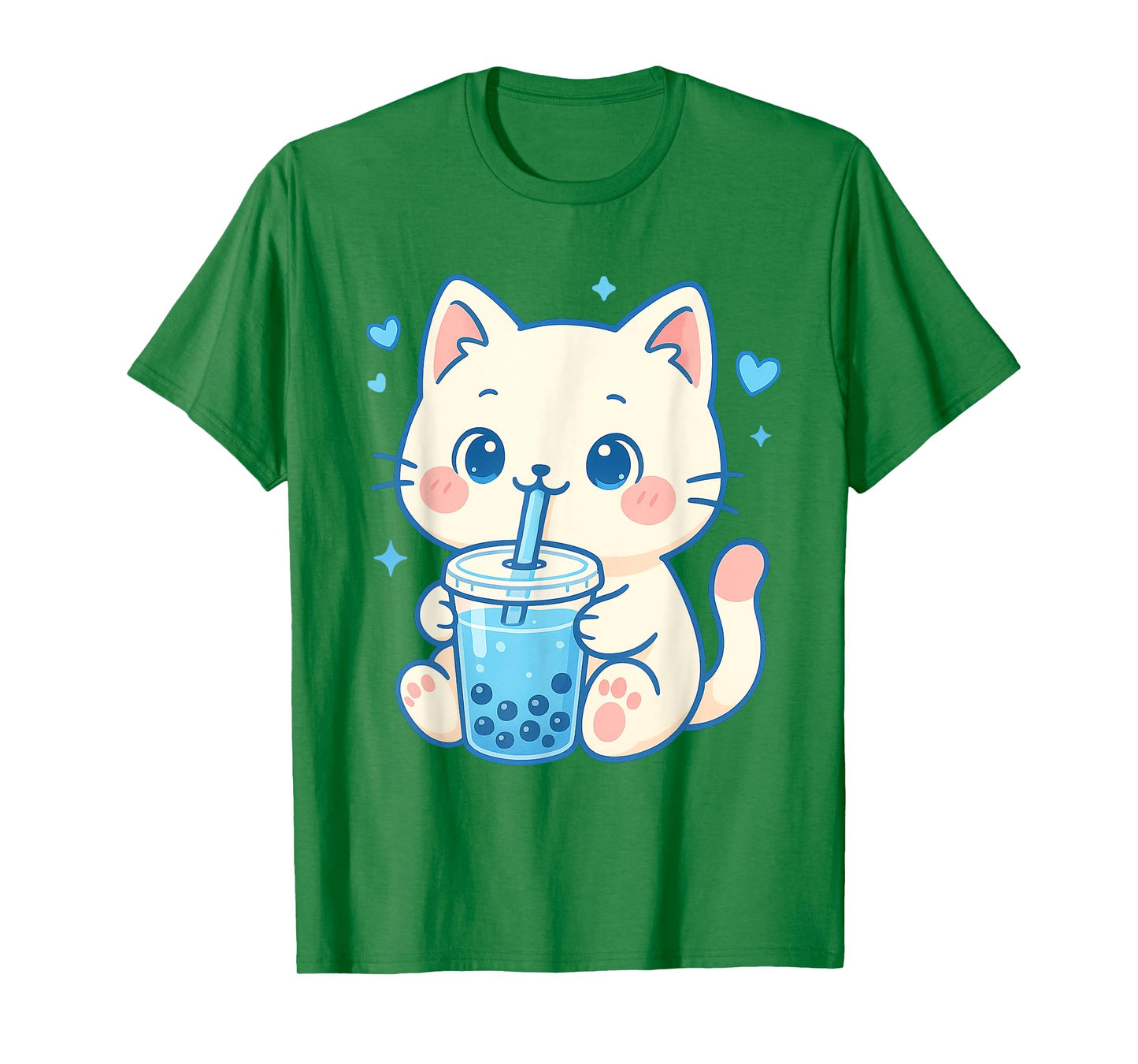 Kawaii Cat Boba Bubble Tea Japanese Aesthetic Anime Girls T-Shirt