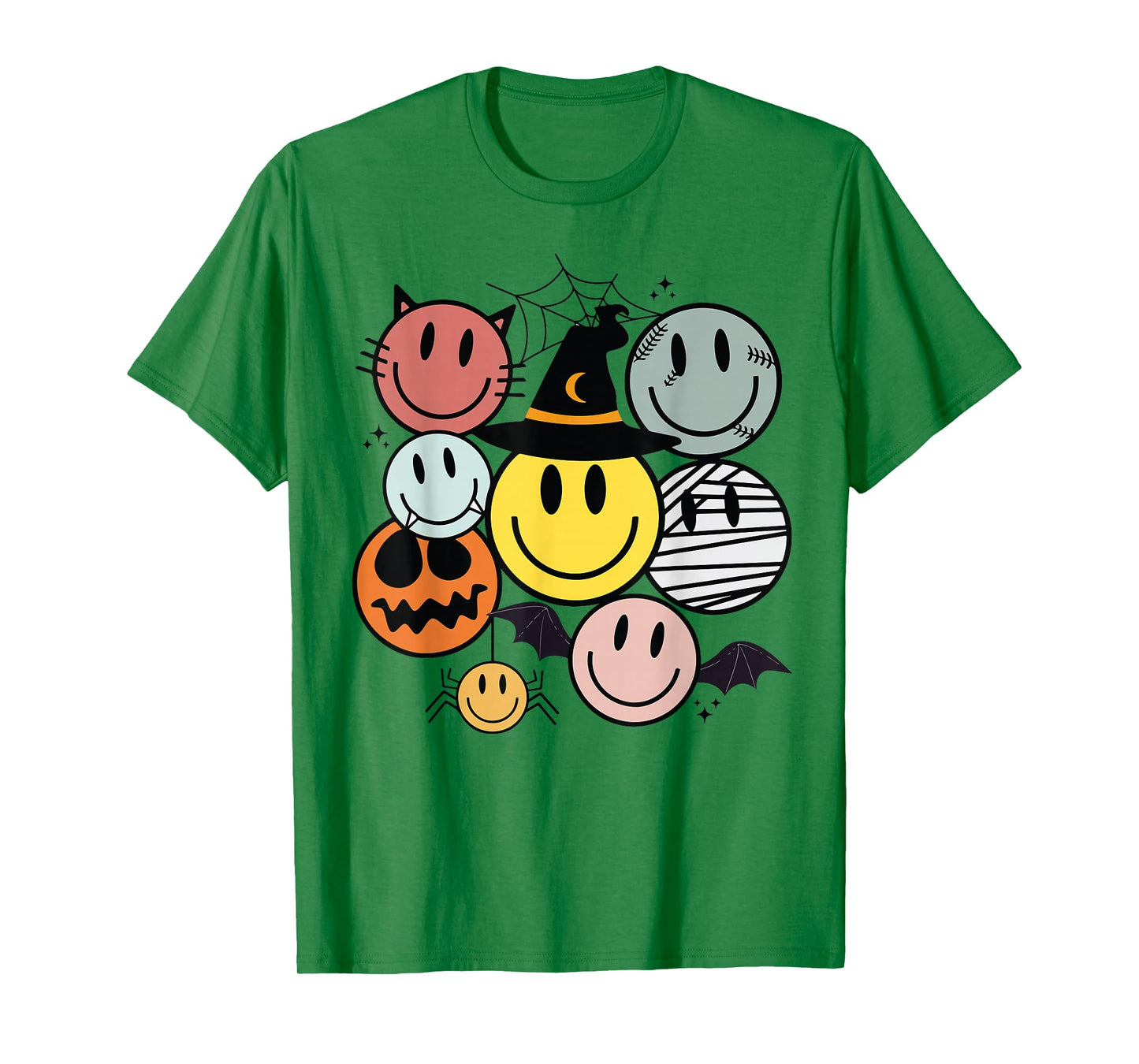 Funny Halloween Smile Face Retro Spooky Men Women Boy Girl T-Shirt