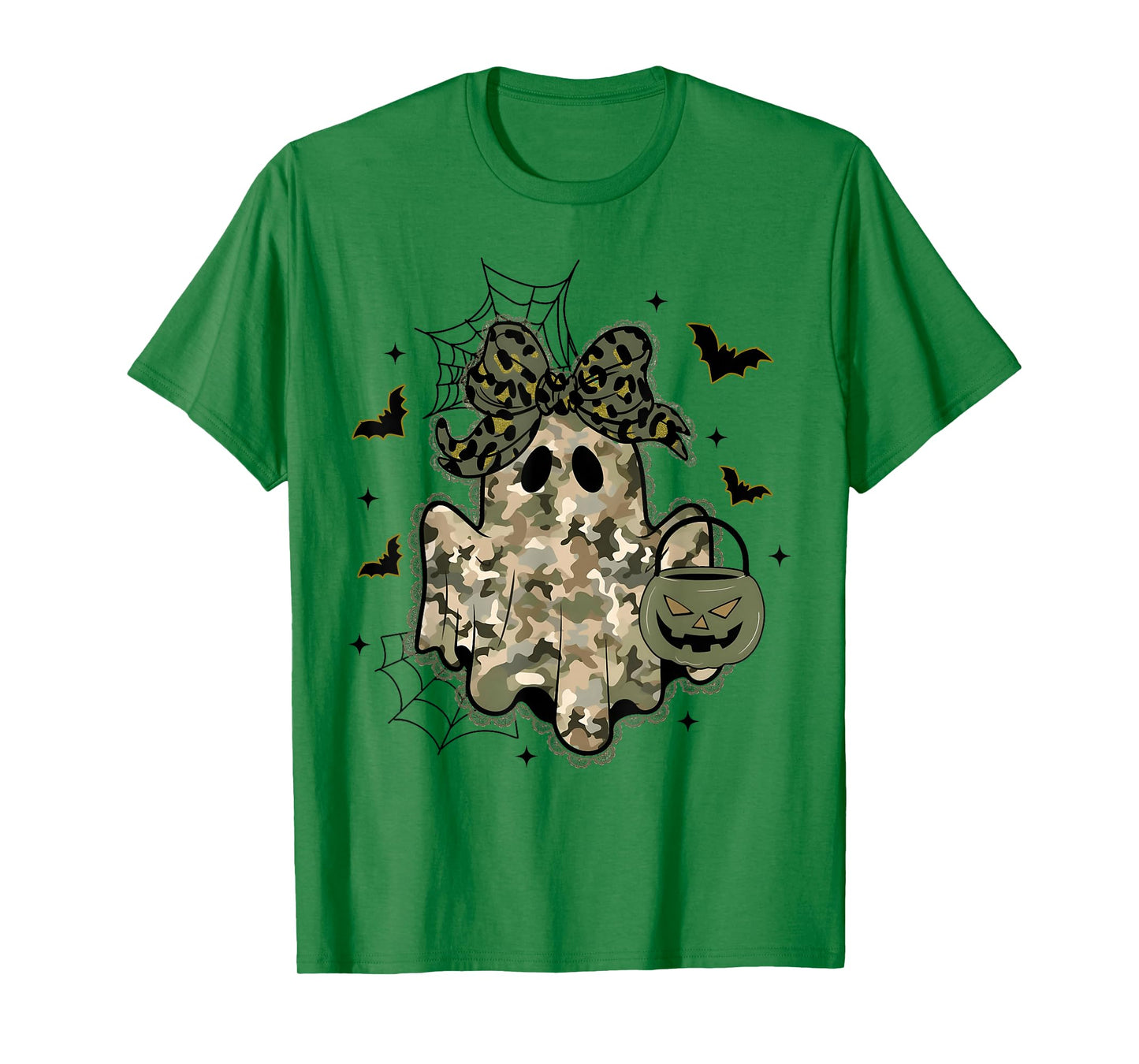 Lace Ghost Coquette Bow Camo Halloween Girly Women Girls T-Shirt