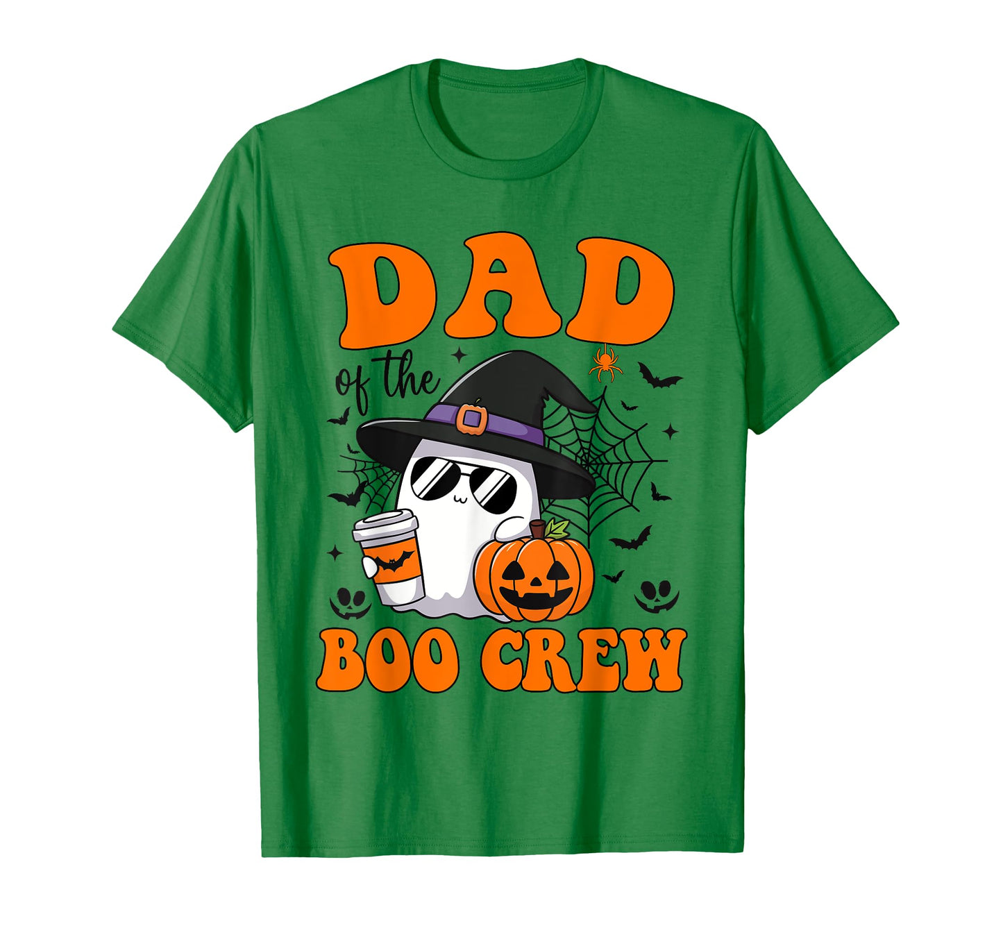 Dad Boo Crew Groovy Ghost Matching Family Halloween T-Shirt
