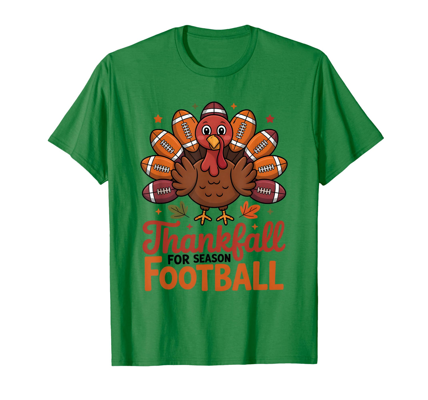 Thankful Football Turkey Thanksgiving Fall Boys Men Women T-Shirt