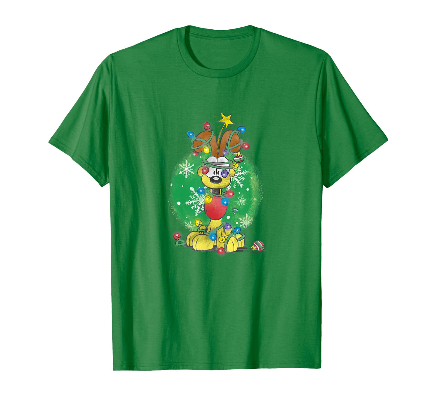 Garfield Odie Wrapped In Christmas Lights T-Shirt