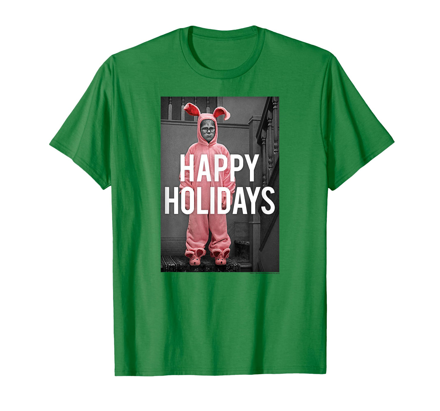 A Christmas Story Happy Holidays Ralphie Pink Bunny Costume T-Shirt