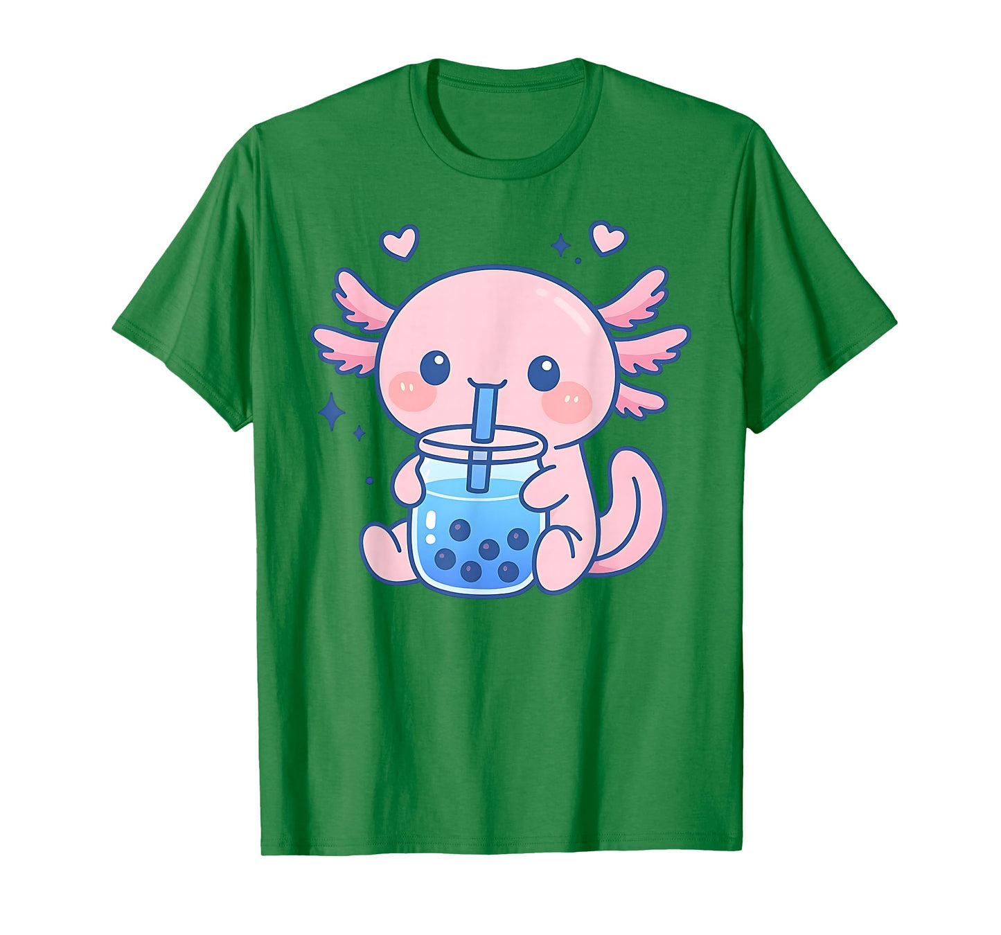 Kawaii Axolotl Drinking Boba Tea Cute Bubble Tea T-Shirt
