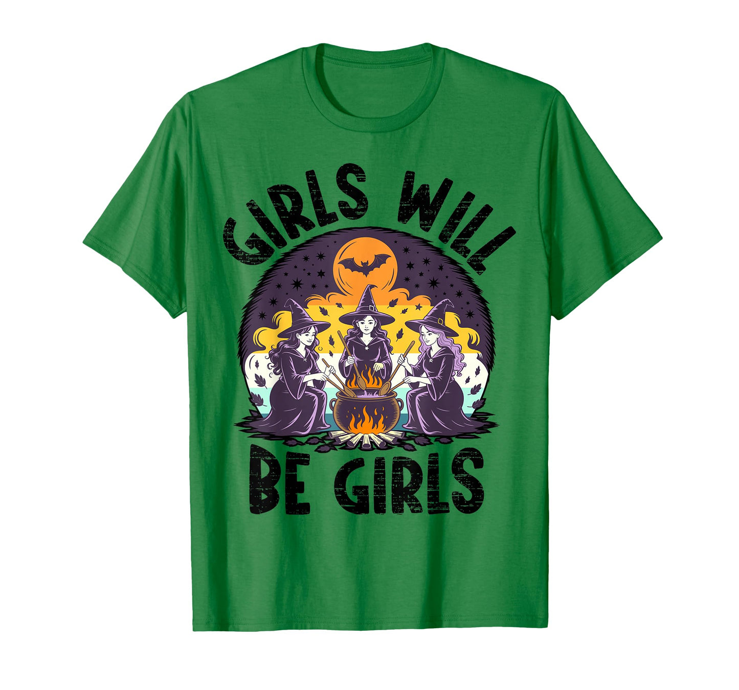 Spooky Season Girls Will Be Girls Witch Vintage Halloween T-Shirt