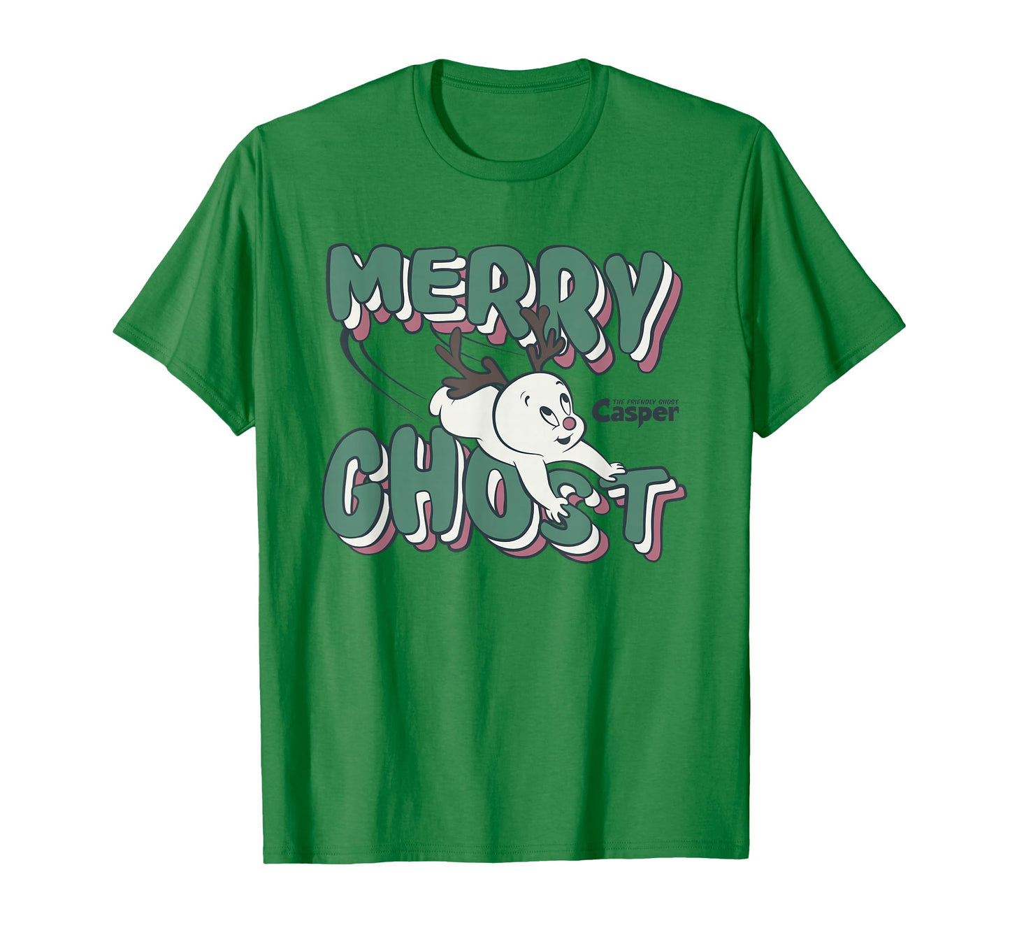 Casper the Friendly Ghost Vintage Merry Ghost Reindeer T-Shirt