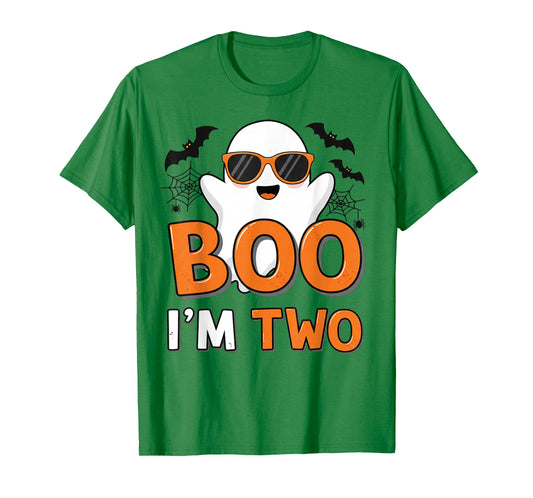 Kids Ghost Boo I'm Two Yr 2nd Birthday Youth Halloween Boys T-Shirt