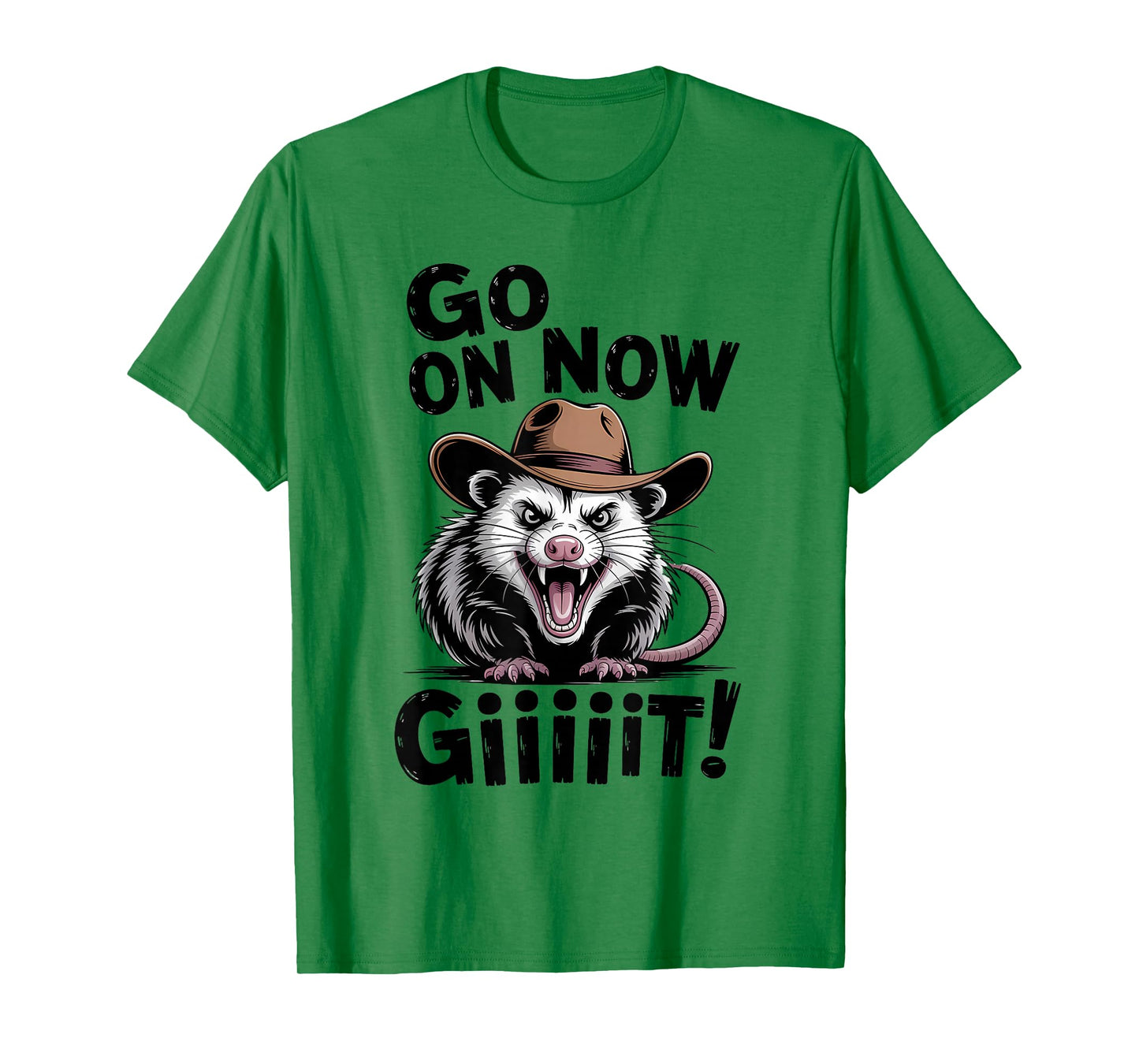 Cowboy Opossum Western Country Possum Go On Now Git T-Shirt
