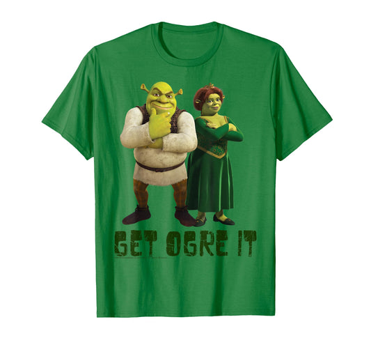 Shrek Fiona & Shrek Get Ogre It Text Poster T-Shirt