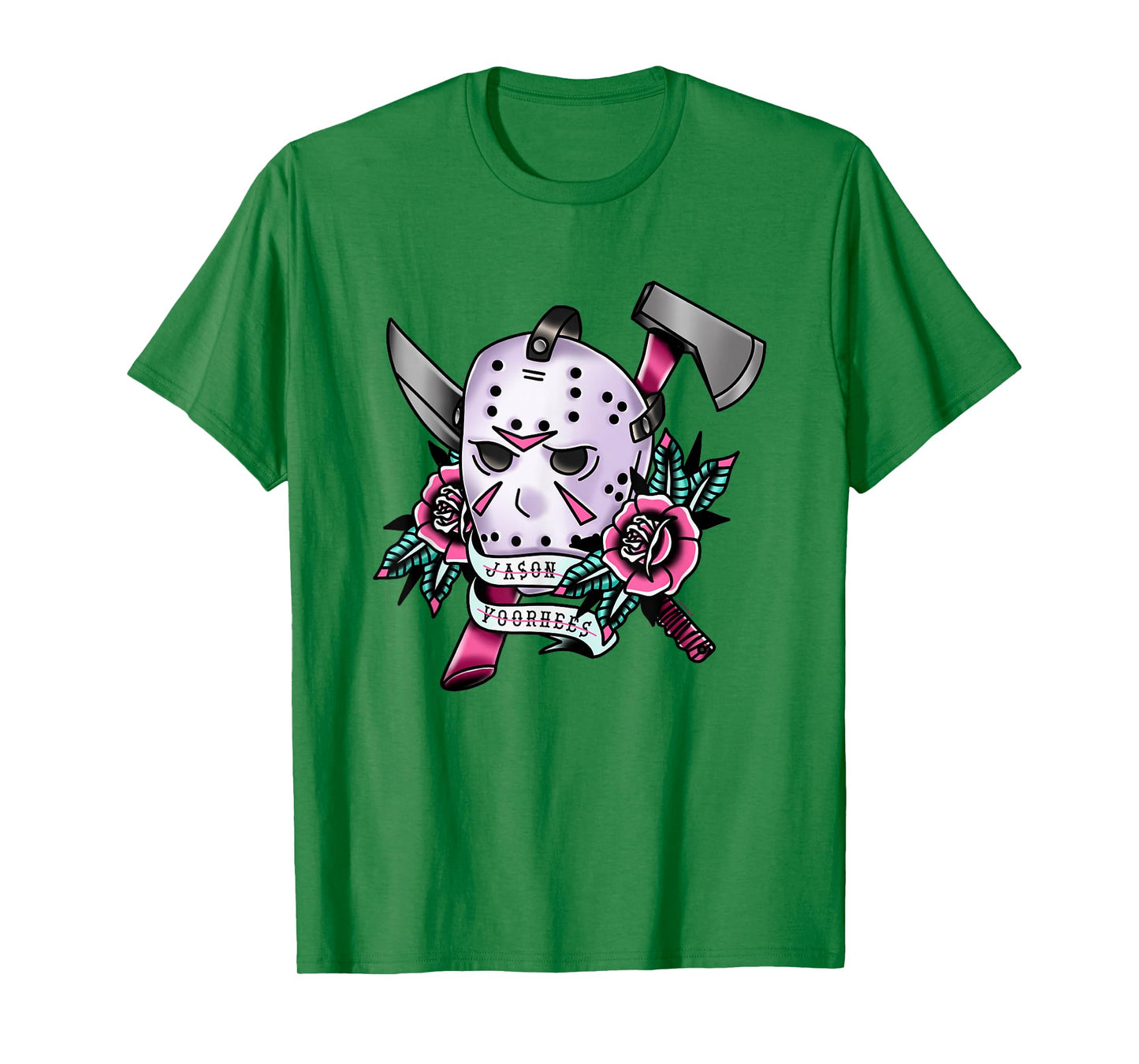 Friday The 13th Jason Voorhees Mask Tattoo Style Chest Logo T-Shirt