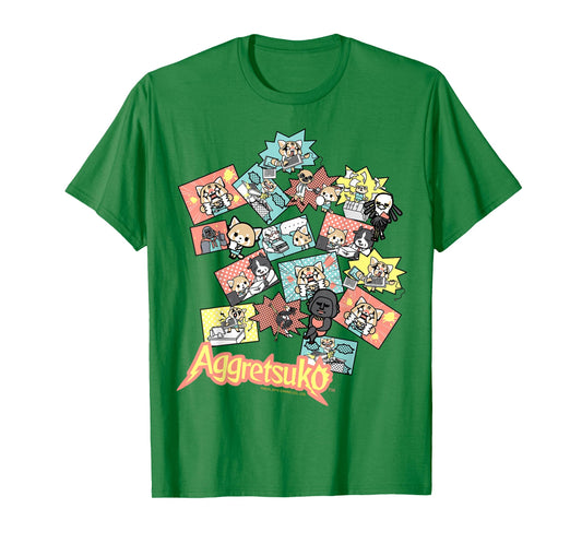 Aggretsuko and Friends Collage Tee Shirt T-Shirt