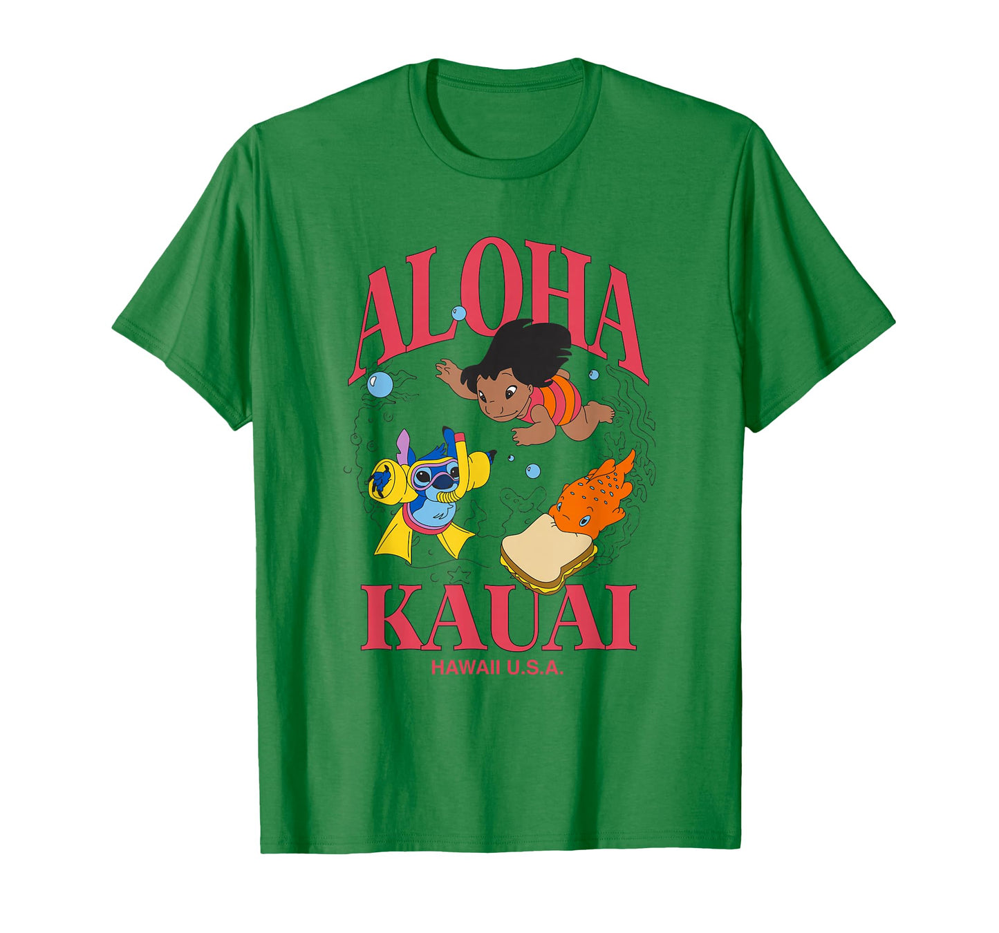 Disney Lilo & Stitch Aloha Kauai Hawaii Underwater Fun T-Shirt
