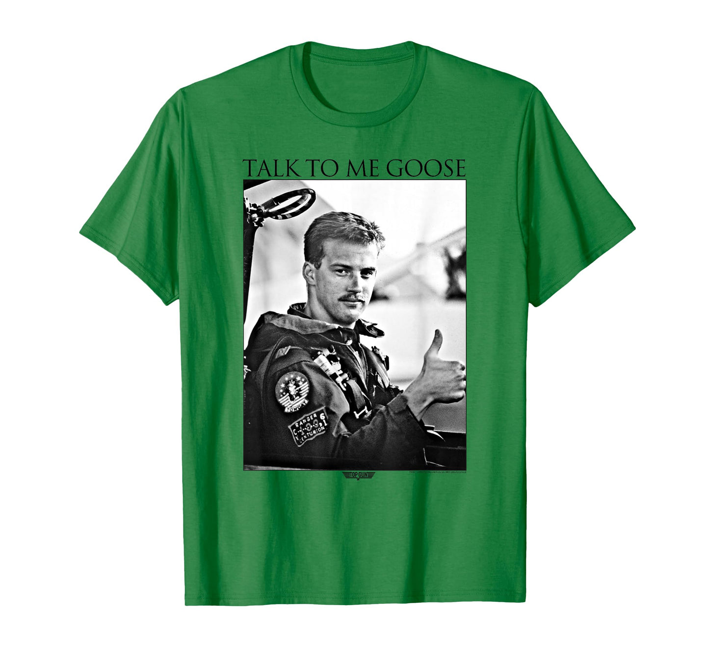 Top Gun Talk to Me Goose Black and White Photo Action Movie T-Shirt