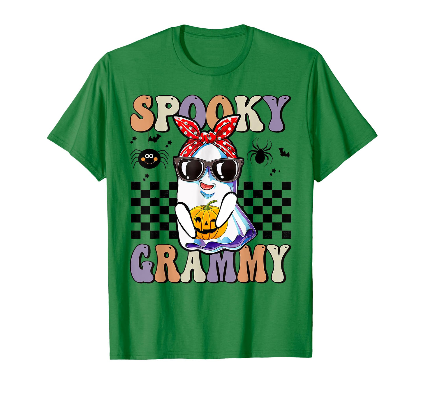 Spooky Grammy Floral Ghost Hippie Halloween Spooky Family T-Shirt