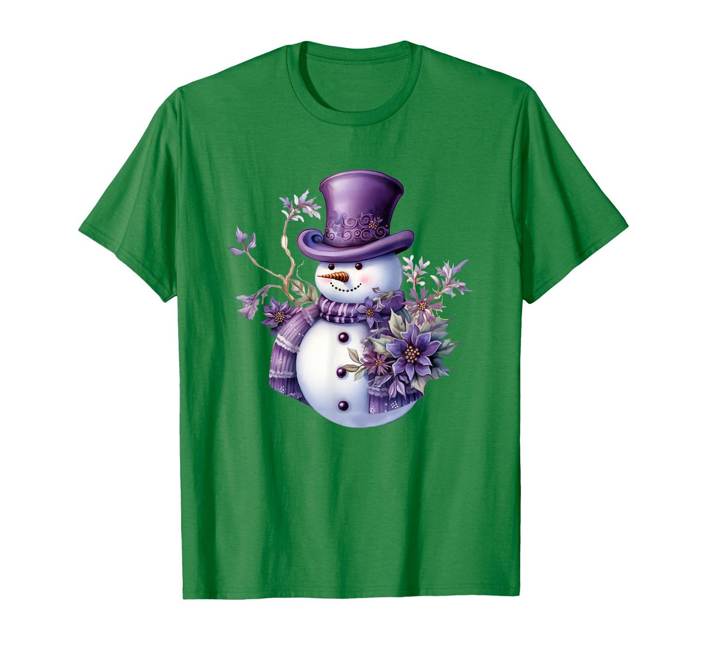 Purple Snowman Funny Cute Snowman Merry Christmas Men Women T-Shirt