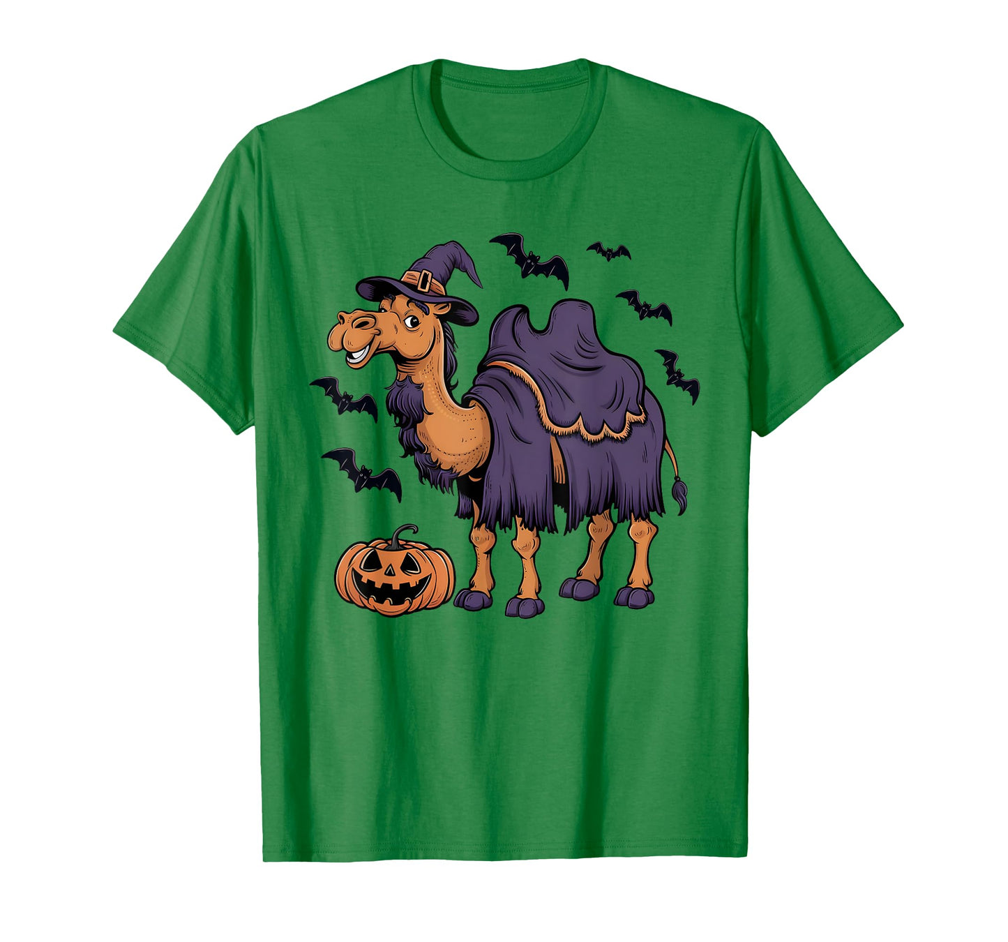 Camel Scary Pumpkin Bat Funny Witch Hat Camel Halloween T-Shirt