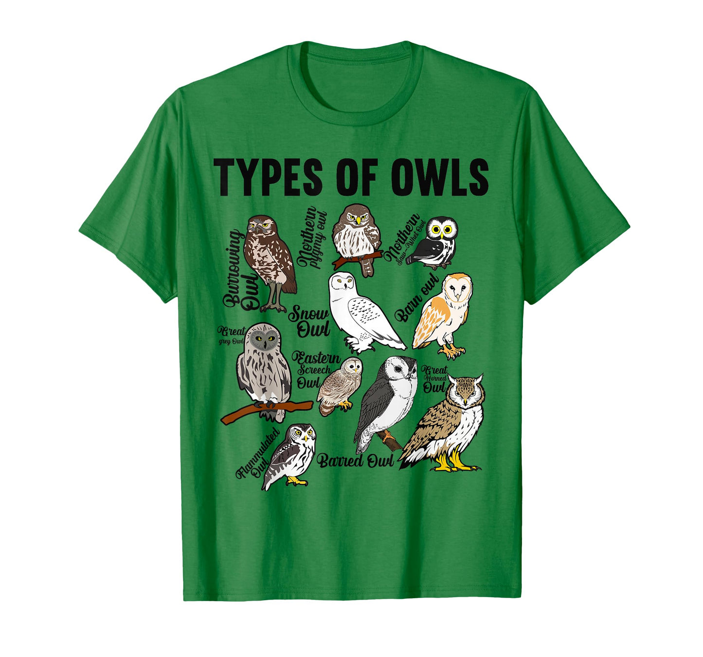 Types of Owls Owl T-Shirt
