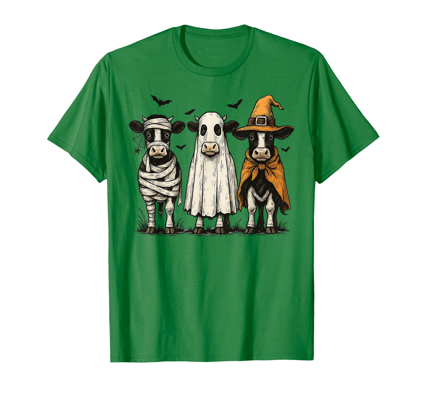 Cow Halloween Spooky Cow Ghost Witch Cow Halloween Cow Lover T-Shirt