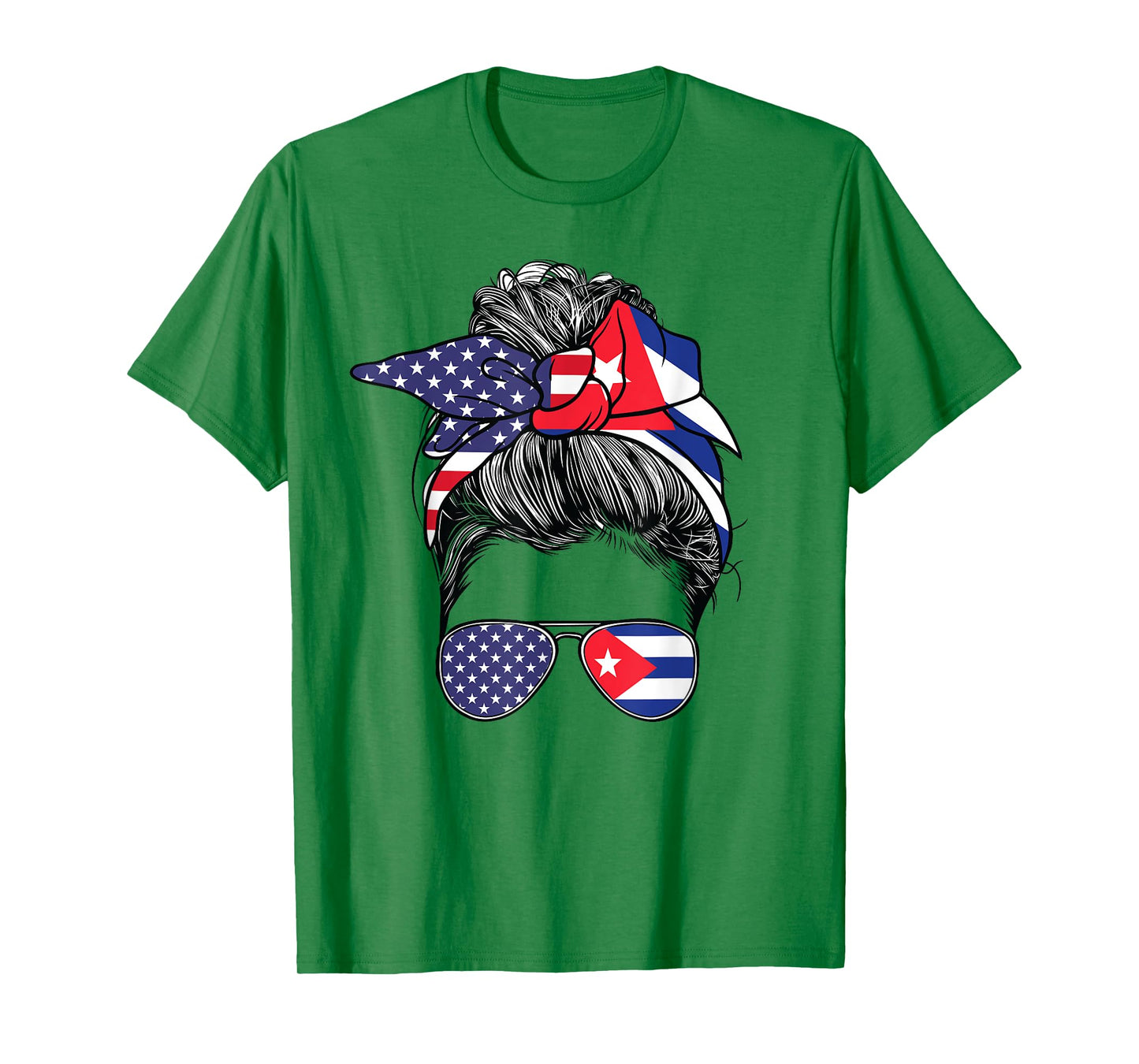 Cuban Women Girl USA Heritage American Cuba Flag T-Shirt