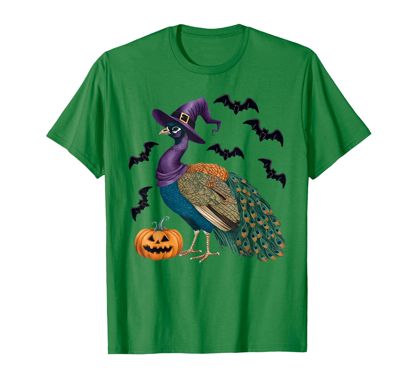 Peacock Bird Halloween Costume Pumpkin Bat Witch T-Shirt