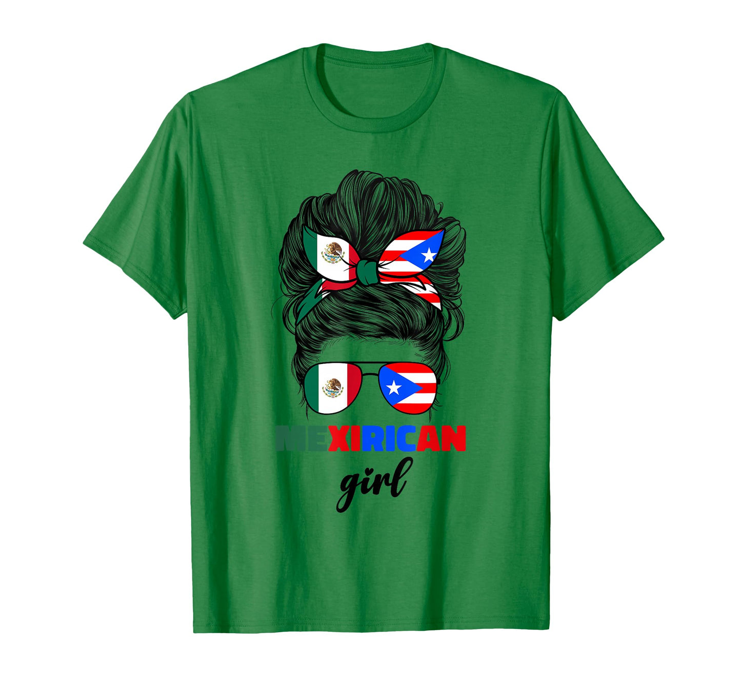 Mexirican Girl Mix Half Mexican And Puerto Rican Rico Flag T-Shirt