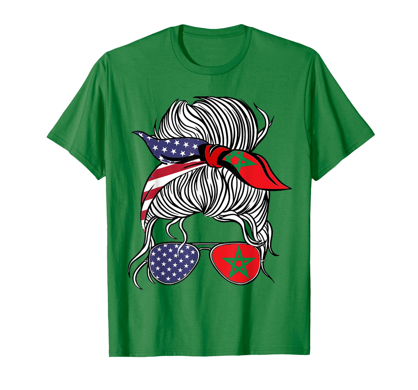 American Moroccan Patriot Flag Women Girl Morocco Grown T-Shirt