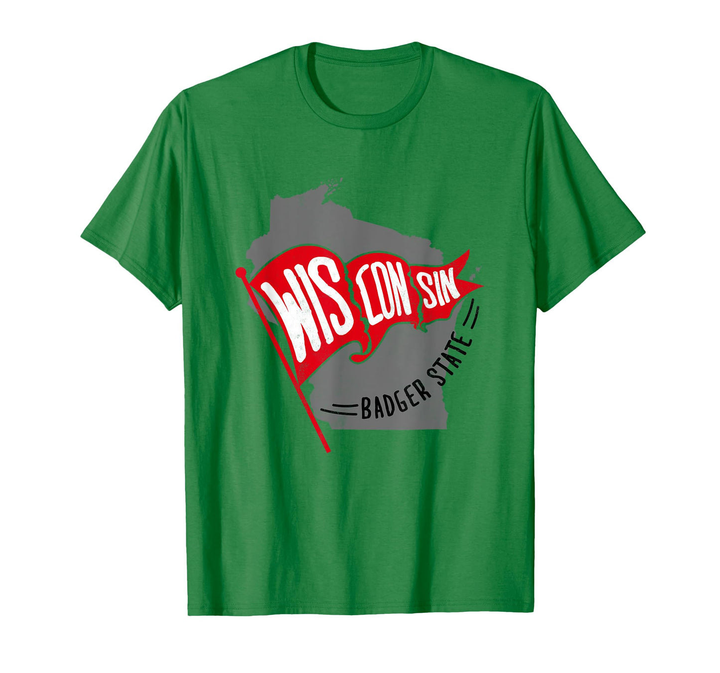Trendy Wisconsin Badger State Vintage Logo T-Shirt