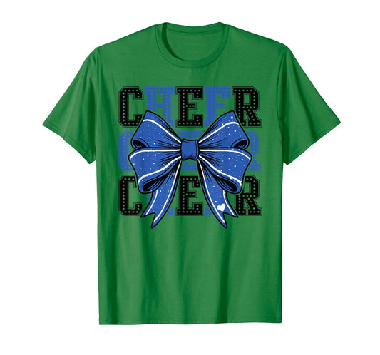 Coquette Cheer Shirt Blue Team Sport Cheerleading T-Shirt