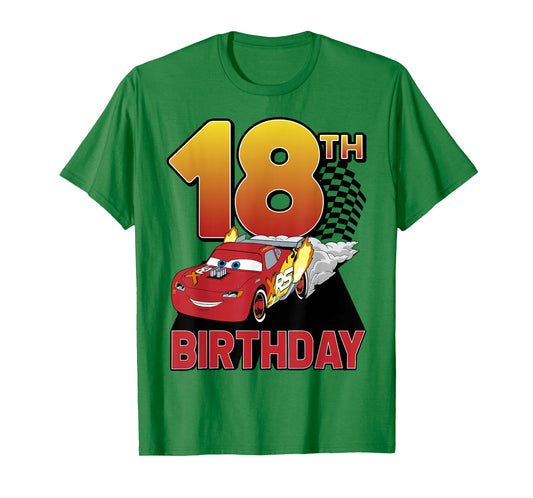 Disney Pixar Cars 18th Birthday Racer McQueen Graphic Tee T-Shirt