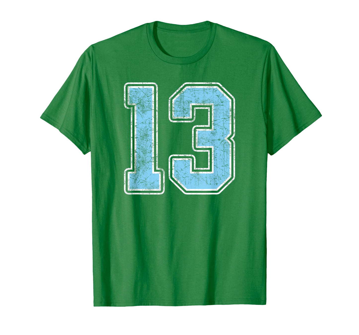 Baby Blue White Number 13 Jersey Player Uniform #13 T-Shirt