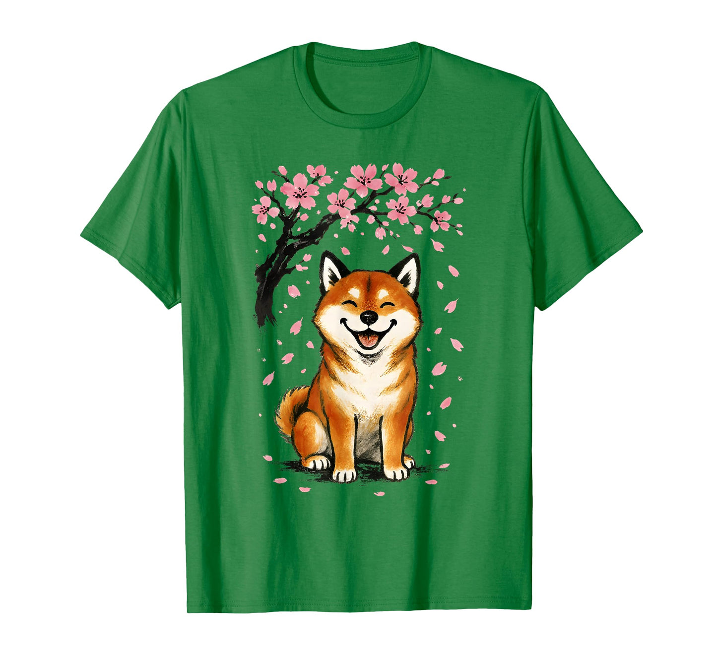 Shiba Inu Dog Japanese Cherry Blossom Sakura Tree Graphic T-Shirt