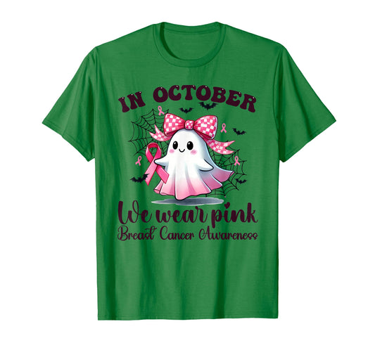 Halloween In October We Wear Pink Breast Cancer Awareness T-Shirt