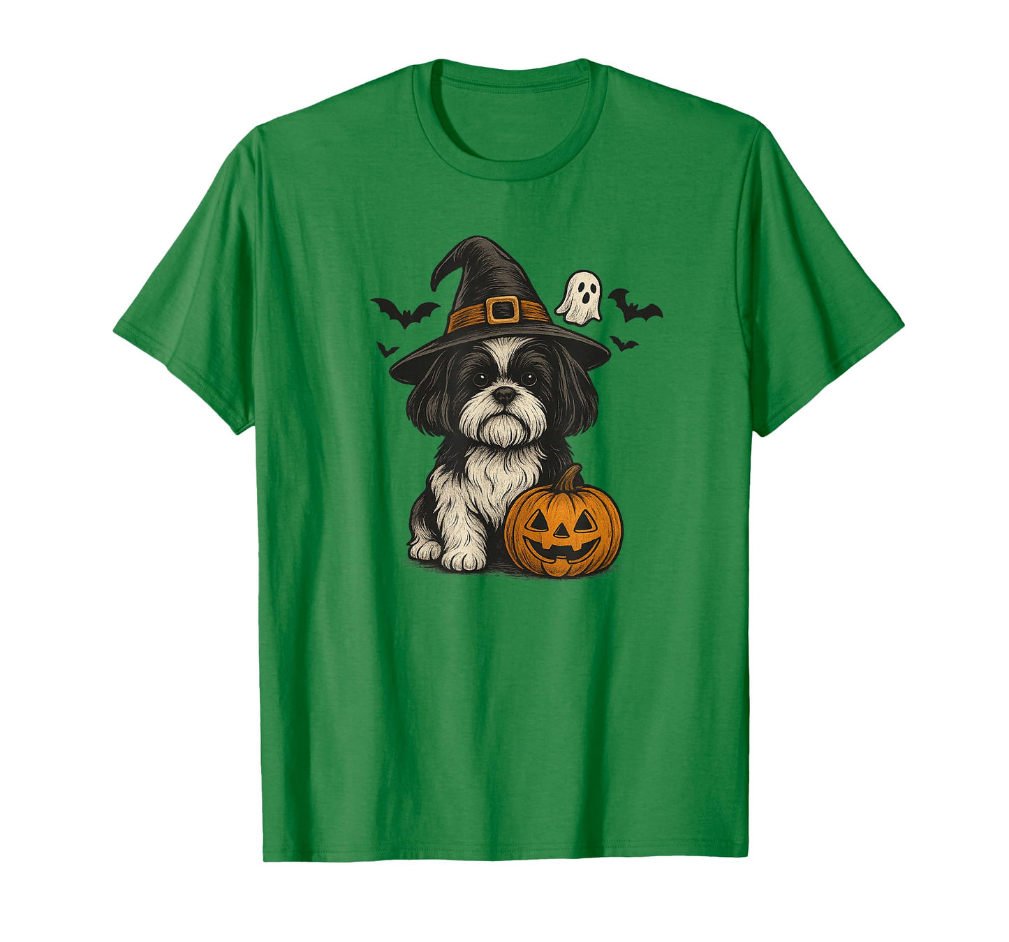 Cute Halloween Themed Shih Tzu Dog T-Shirt