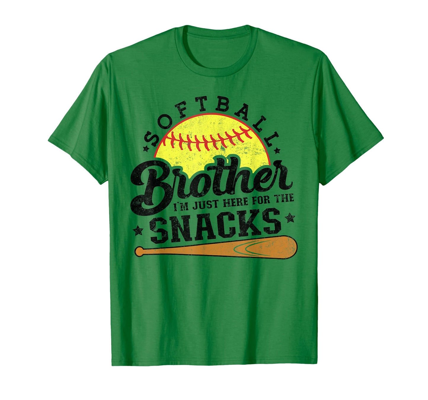 Softball brother I'm Just Here for the snacks Funny T-Shirt