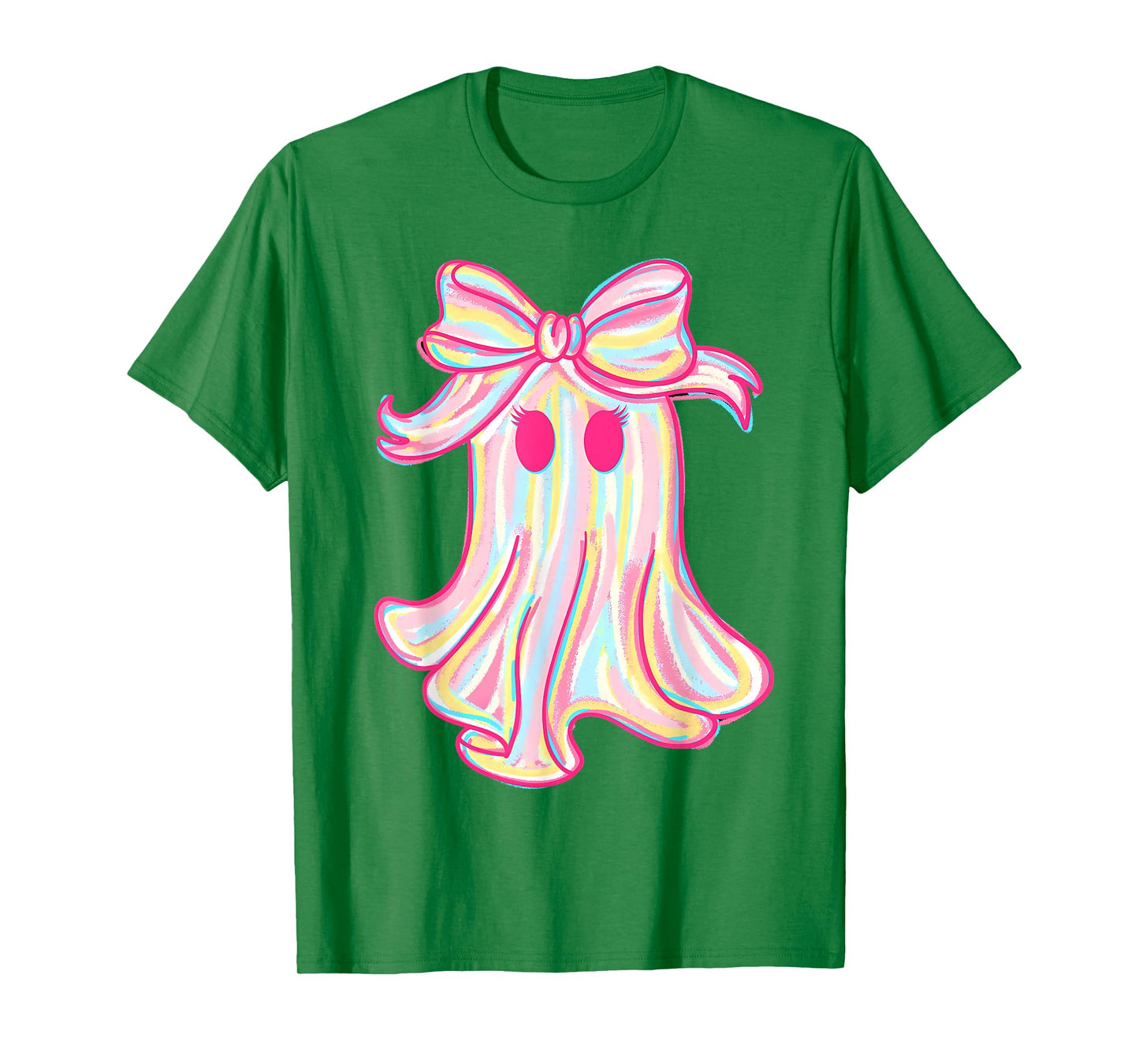 Preppy Pink Boo Ghost Coquette Bow Halloween Spooky Season T-Shirt