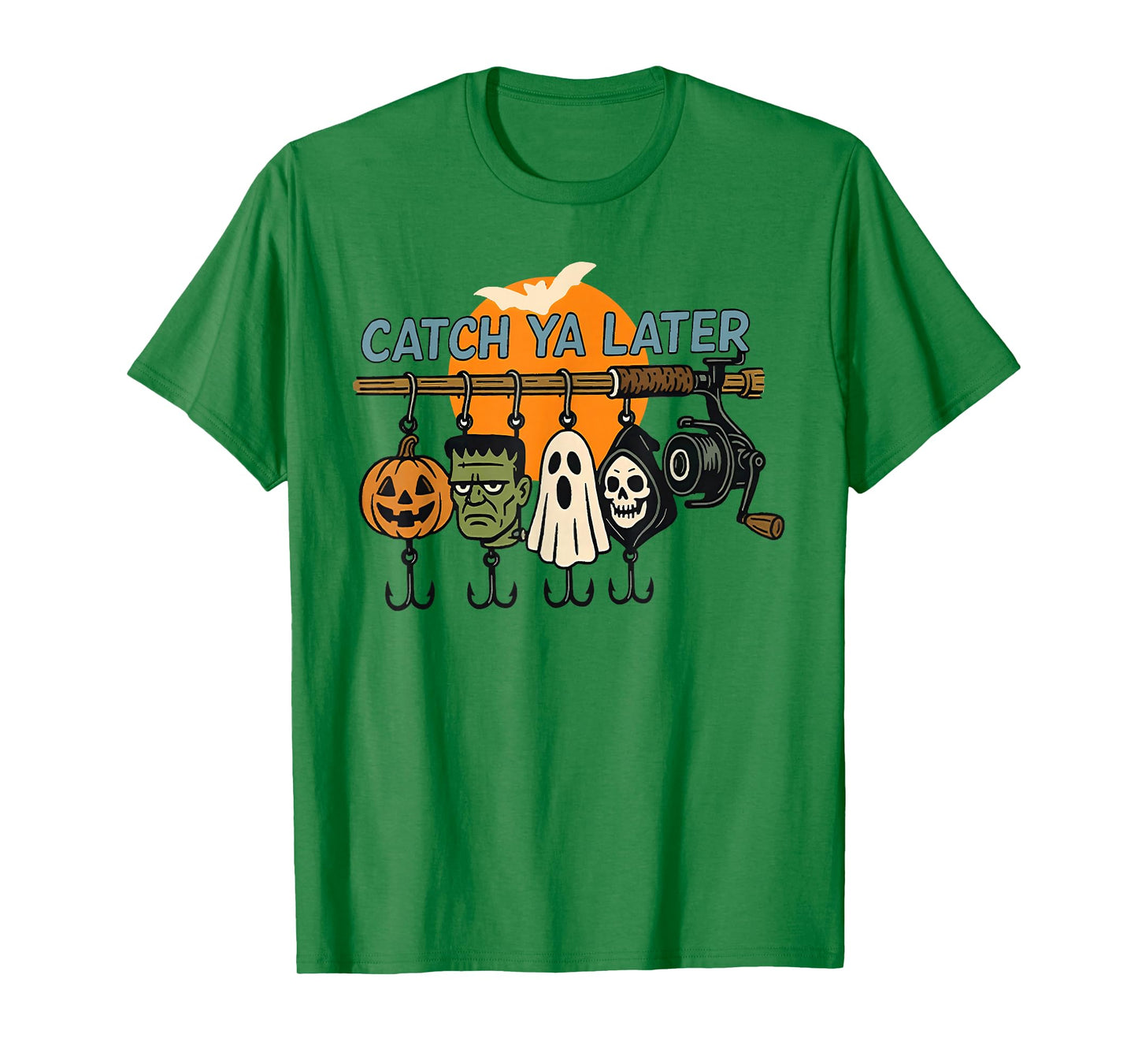 Halloween Catch Ya Later Fishing Fisherman Spooky Season T-Shirt