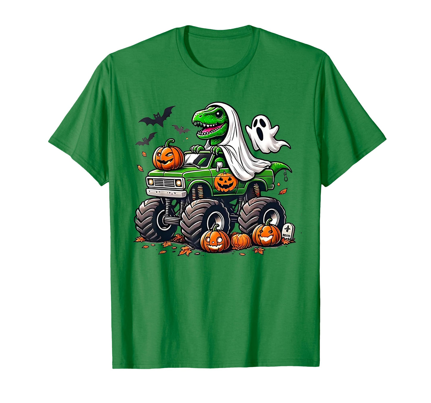 Orange Halloween Shirt Boys Toddler Kids Ghost Shirts T Rex T-Shirt