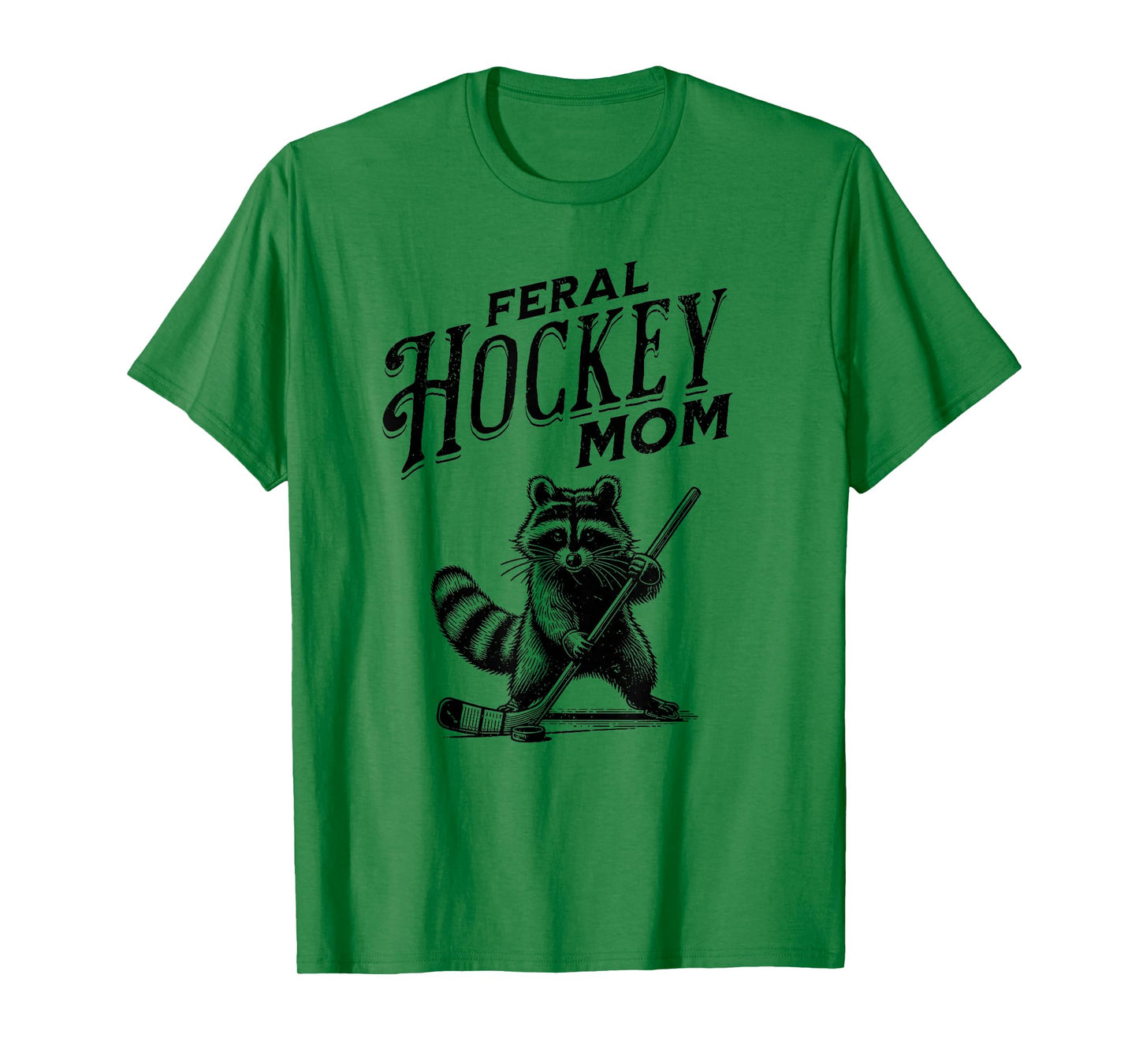 Retro Raccoon Feral Hockey Mom Hockey Player Trash Panda T-Shirt
