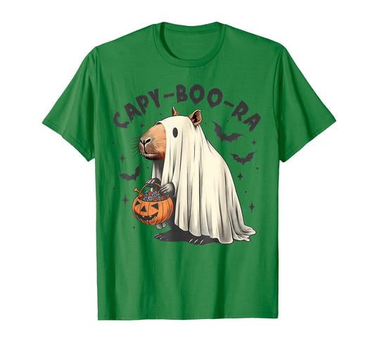 Ghost Capybara and Pumpkin Halloween Cappy T-Shirt
